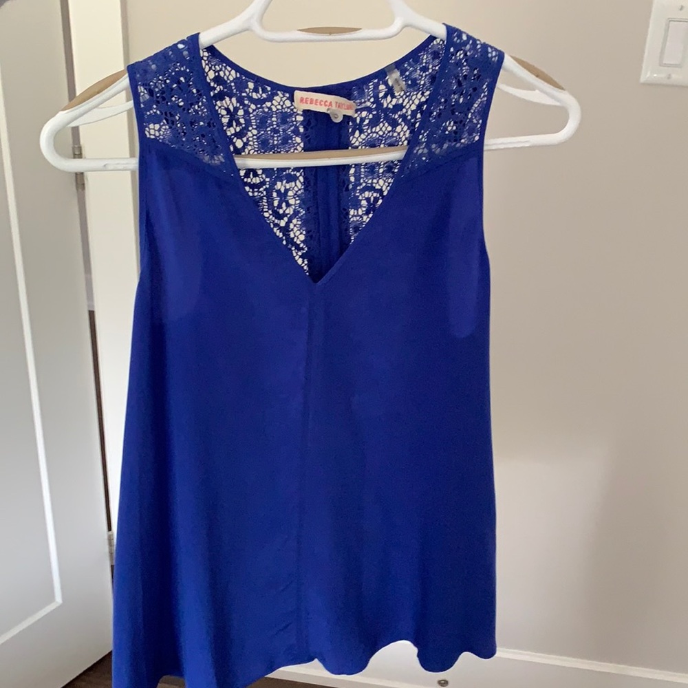 Rebecca Taylor Silk Lace Back Top